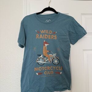 Fantastic Mr. Fox Wild Raiders blue Motorcycle Club T-Shirt